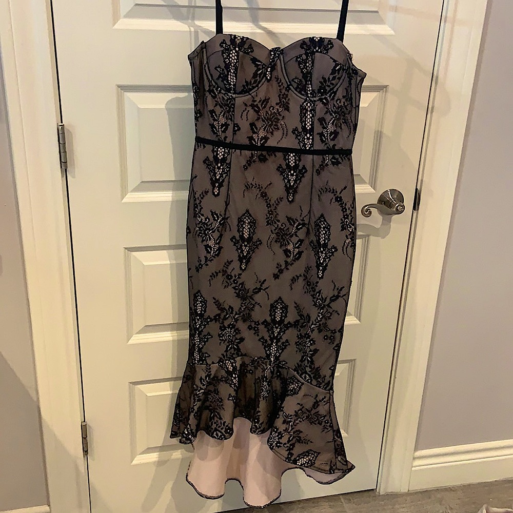 Black lace mermaid dress